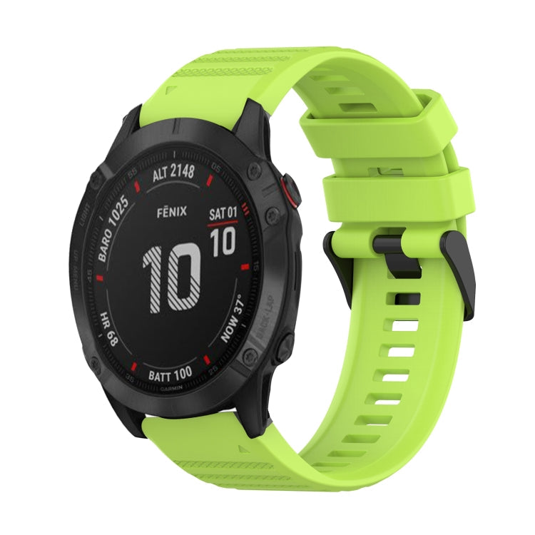 Watch Band – GPS, Silicone (22mm) #2 For Garmin Fenix 6 Sapphire GPS Lime Green