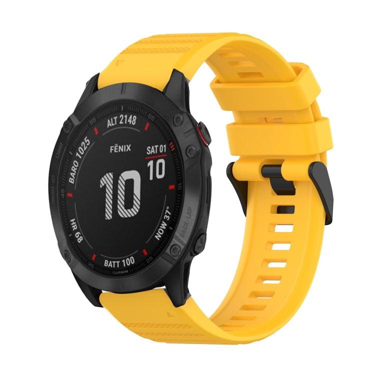 Watch Band – GPS, Silicone (22mm) #2 For Garmin Fenix 6 Sapphire GPS Yellow