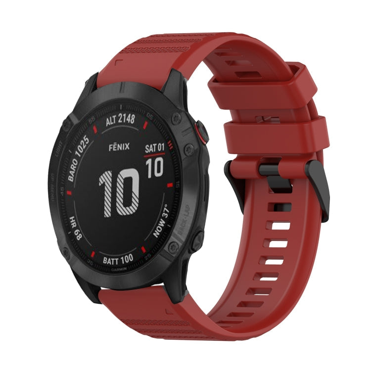 Watch Band – GPS, Silicone (22mm) #2 For Garmin Fenix 6 Sapphire GPS Red