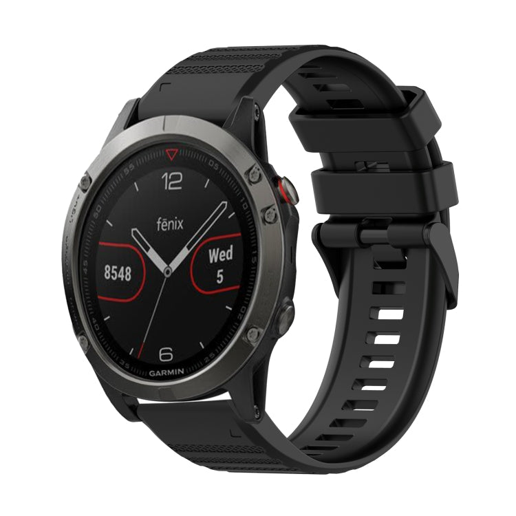 Watch Band – GPS, Silicone (22mm) #2 For Garmin Fenix 5 Black