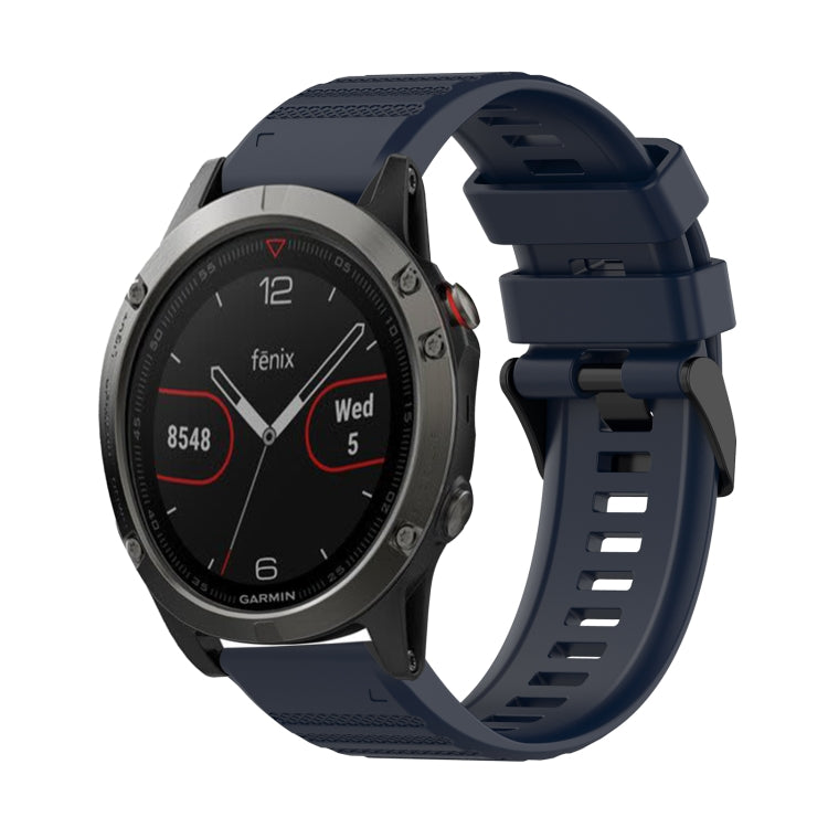 Watch Band – GPS, Silicone (22mm) #2 For Garmin Fenix 5 Navy Blue