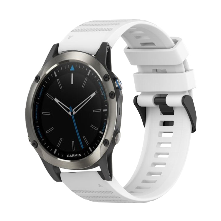 22mm Horizontal Texture Silicone Watch Band with Removal Tool, For Garmin Fenix 5 Plus, For Garmin Quatix 5, For Garmin Quatix 5 Sapphire For Garmin Quatix 5 White