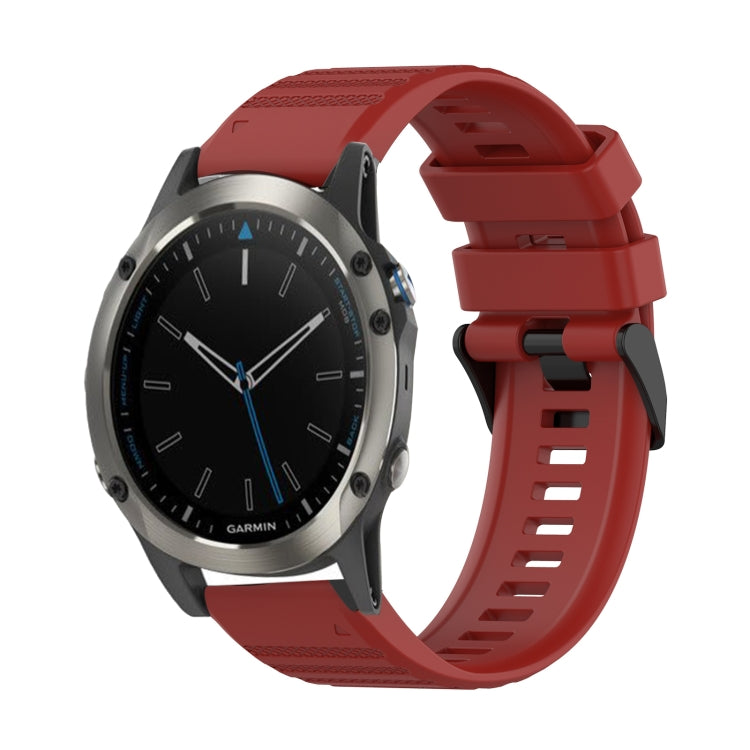 22mm Horizontal Texture Silicone Watch Band with Removal Tool, For Garmin Fenix 5 Plus, For Garmin Quatix 5, For Garmin Quatix 5 Sapphire For Garmin Quatix 5 Red