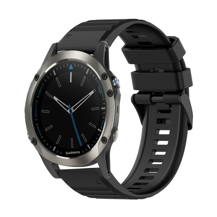 22mm Horizontal Texture Silicone Watch Band with Removal Tool, For Garmin Fenix 5 Plus, For Garmin Quatix 5, For Garmin Quatix 5 Sapphire For Garmin Quatix 5 Sapphire Black
