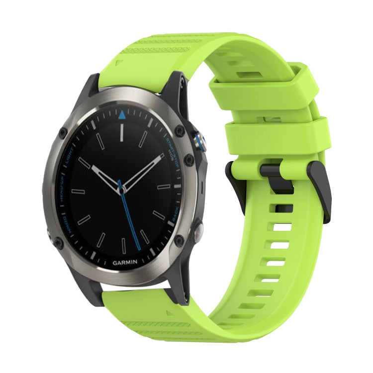 22mm Horizontal Texture Silicone Watch Band with Removal Tool, For Garmin Fenix 5 Plus, For Garmin Quatix 5, For Garmin Quatix 5 Sapphire For Garmin Quatix 5 Sapphire Lime Green