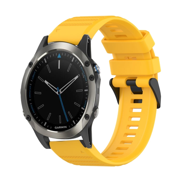 22mm Horizontal Texture Silicone Watch Band with Removal Tool, For Garmin Fenix 5 Plus, For Garmin Quatix 5, For Garmin Quatix 5 Sapphire For Garmin Quatix 5 Sapphire Yellow