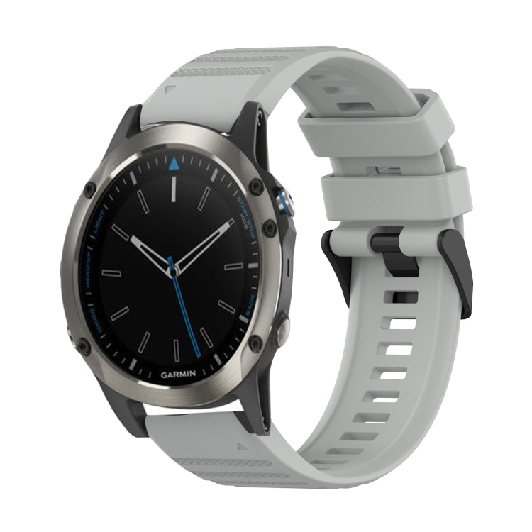 22mm Horizontal Texture Silicone Watch Band with Removal Tool, For Garmin Fenix 5 Plus, For Garmin Quatix 5, For Garmin Quatix 5 Sapphire For Garmin Quatix 5 Sapphire Grey