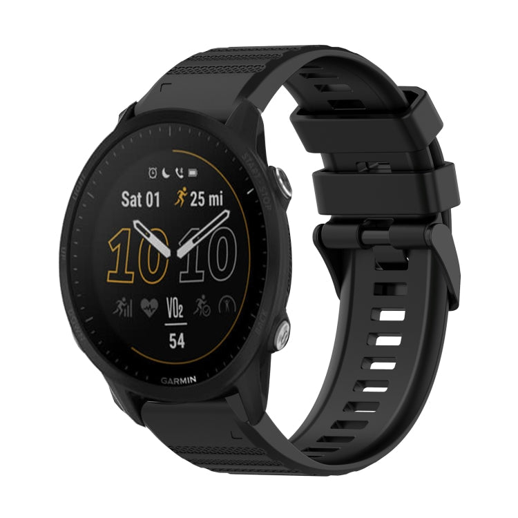 22mm Horizontal Texture Silicone Watch Band with Removal Tool, For Garmin Forerunner 955, For Garmin Forerunner 945, For Garmin Forerunner 935 For Garmin Forerunner 955 Black