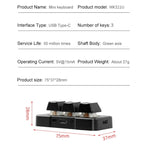 MK321BT Bluetooth 5.1 3 Keys Custom Keys Game Office PS Clip Macro Programming Keypad – Bluetooth