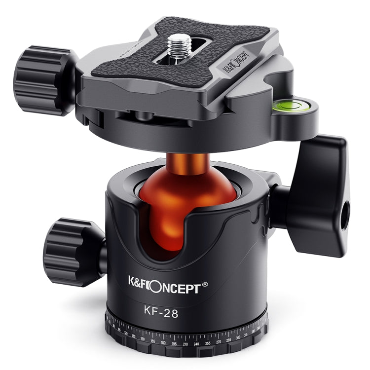 K&F CONCEPT KF31.023V3 360 Degree Rotating Panoramic Metal Tripod Ball Head with 1/4 Inch Quick Release Plate, KF31.023V3 KF31.023V3