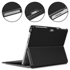 For Microsoft Surface Pro 9 JUNSUNMAY Custer Solid Color 3-Fold Stand Leather Tablet Case – Magnetic, Leather, TPU