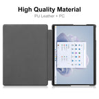 For Microsoft Surface Pro 9 JUNSUNMAY Custer Solid Color 3-Fold Stand Leather Tablet Case – Magnetic, Leather, TPU