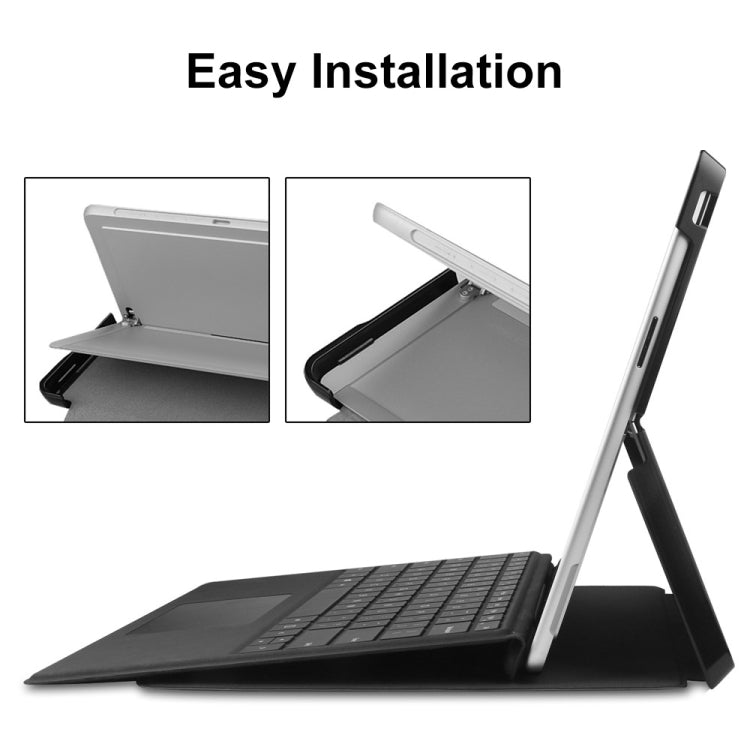 For Microsoft Surface Pro 9 JUNSUNMAY Custer Solid Color 3-Fold Stand Leather Tablet Case – Magnetic, Leather, TPU