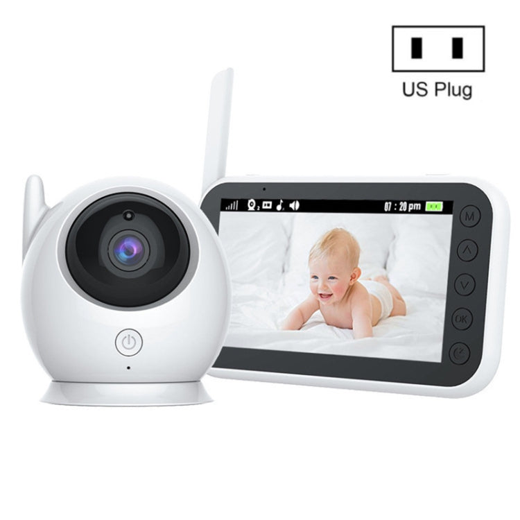 ABM100 4.3 inch Wireless Video Color Night Vision Baby Monitor 360-Degree Security Camera, ABM100 ABM100 US Plug