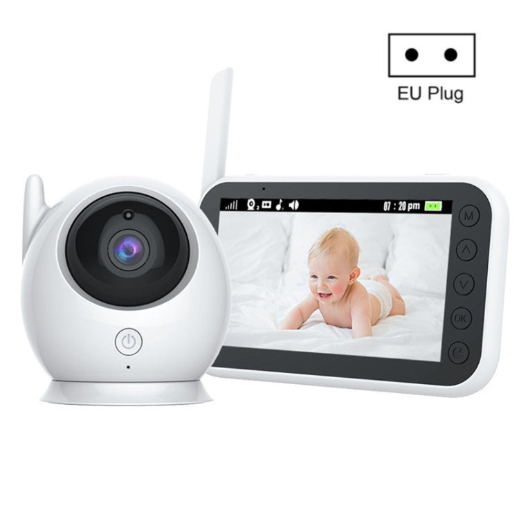 ABM100 4.3 inch Wireless Video Color Night Vision Baby Monitor 360-Degree Security Camera, ABM100 ABM100 EU Plug
