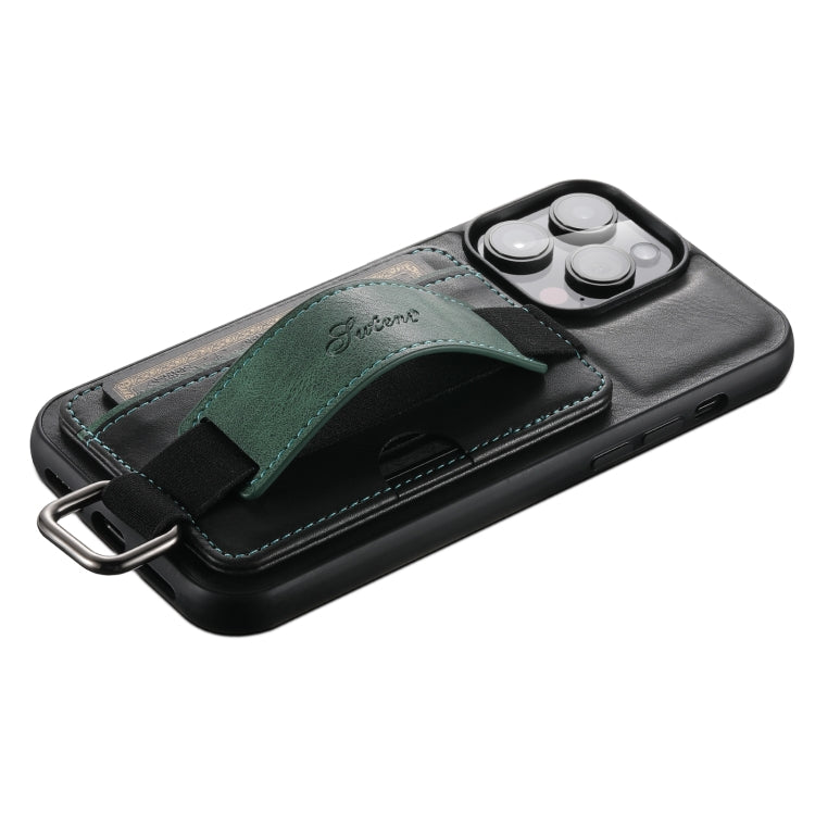 Suteni H13 Card Wallet Wrist Strap Holder PU Phone Case – Leather, For iPhone 14, For iPhone 14 Pro, For iPhone 14 Plus, For iPhone 14 Pro Max