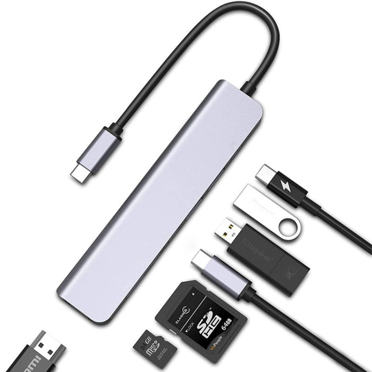 USB C Hub 7-in-1 USB C Multiport Adapter withHDMI 100W PD and SD/TF Card Reader – Card Slot, TPU, 4K Default Title