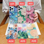 Gold Foil Oil Painting Epoxy TPU Phone Case, For iPhone 14 Pro Max, For iPhone 14 Plus, For iPhone 14 Pro, For iPhone 14