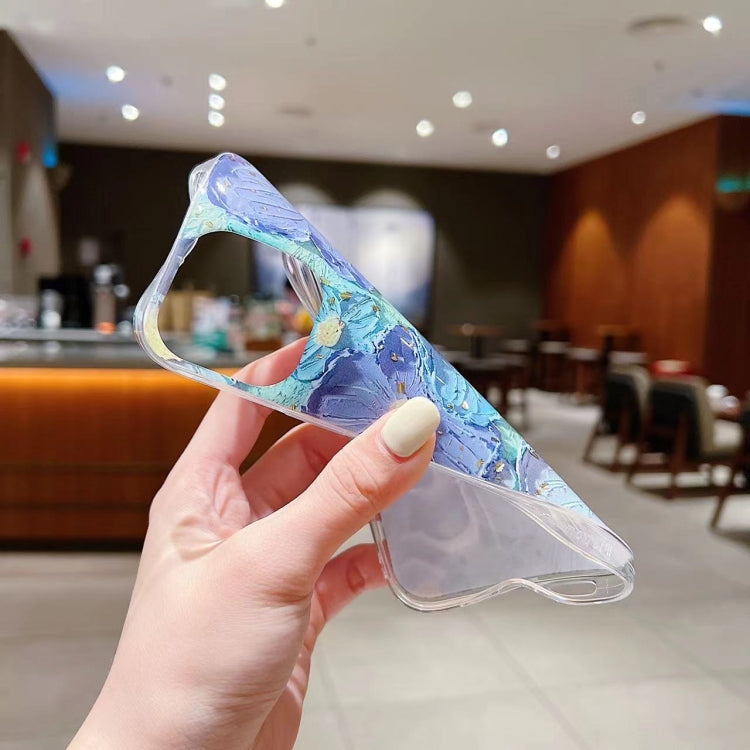 Gold Foil Oil Painting Epoxy TPU Phone Case, For iPhone 14 Pro Max, For iPhone 14 Plus, For iPhone 14 Pro, For iPhone 14