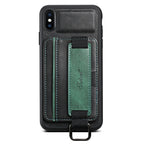 Suteni H13 Card Wallet Wrist Strap Holder PU Phone Case, For iPhone X / XS, For iPhone XR, For iPhone XS Max
