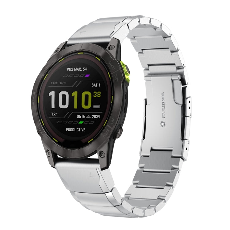 Watch Band – Stainless Steel (26mm) #2 For Garmin Enduro 2 Sliver