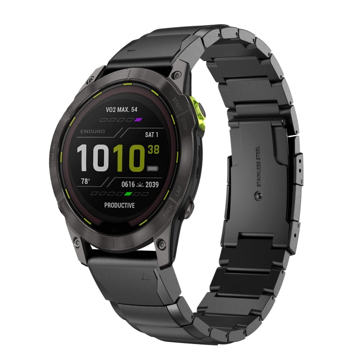 Watch Band – Stainless Steel (26mm) #2 For Garmin Enduro 2 Black