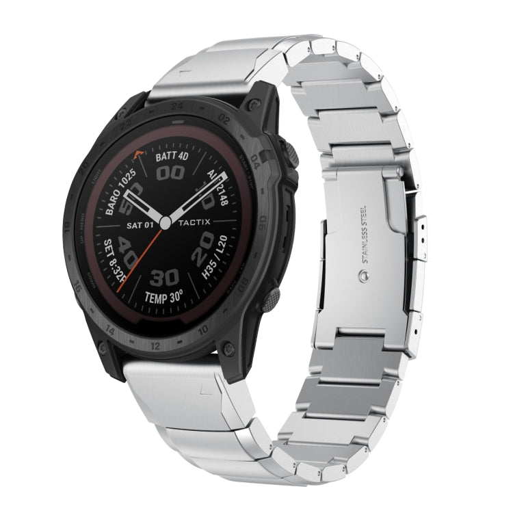 Watch Band – Stainless Steel (26mm) #2 For Garmin Tactix 7 Sliver
