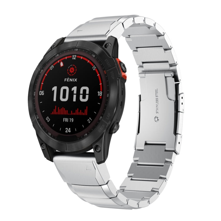 Watch Band – Stainless Steel (26mm) #2 For Garmin Fenix 7X Solar Sliver