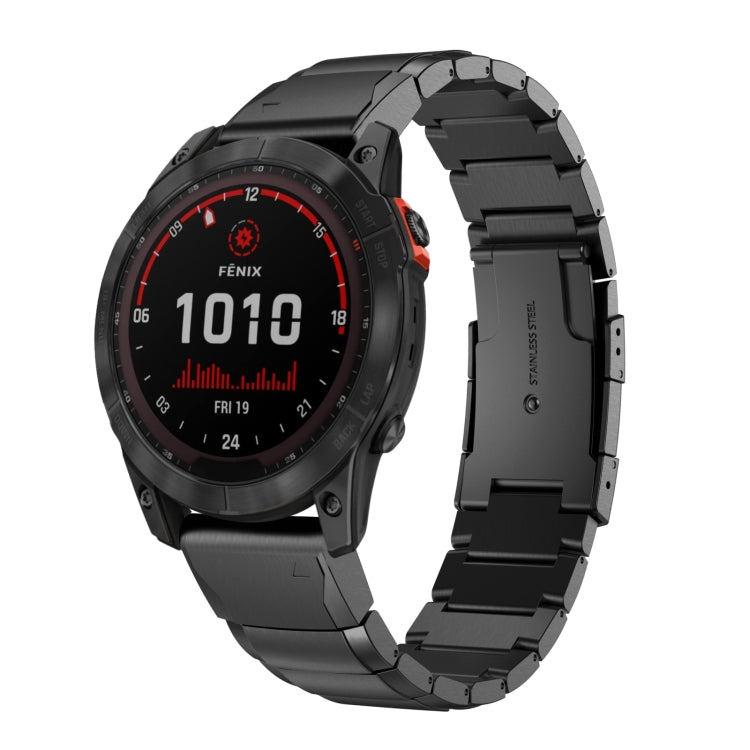 Watch Band – Stainless Steel (26mm) #2 For Garmin Fenix 7X Solar Black