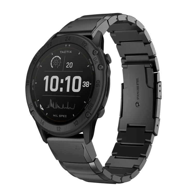 Watch Band – Stainless Steel (26mm) #2 For Garmin Tactix Delta Black