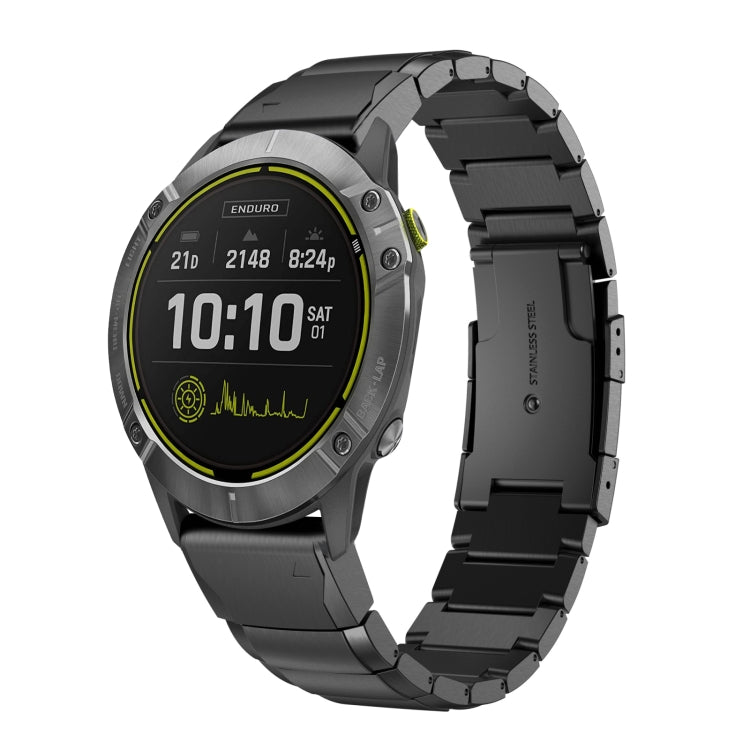 Watch Band – Stainless Steel (26mm) #2 For Garmin Enduro Black