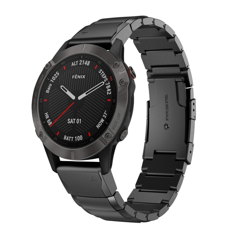 Watch Band – Stainless Steel (26mm) #2 For Garmin Fenix 6X Black