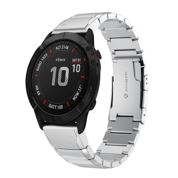 Watch Band – Stainless Steel (26mm) #2 For Garmin Fenix 6X Pro Sliver