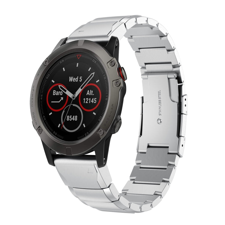 Watch Band – Stainless Steel (26mm) #2 For Garmin Fenix 5X Sapphire Sliver