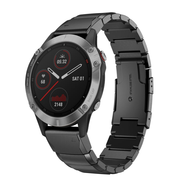 Watch Band – Stainless Steel (26mm) #2 For Garmin Fenix 5X Plus Black