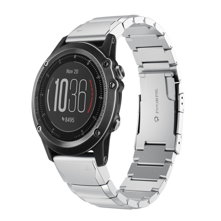 Watch Band – Stainless Steel (26mm) For Garmin Fenix 3 Sliver