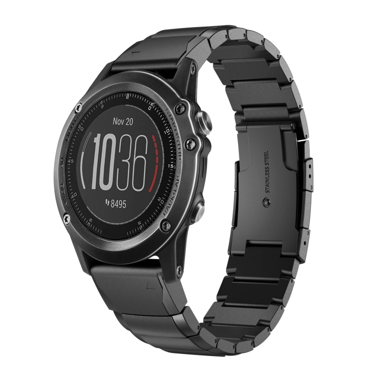 Watch Band – Stainless Steel (26mm) For Garmin Fenix 3 Black