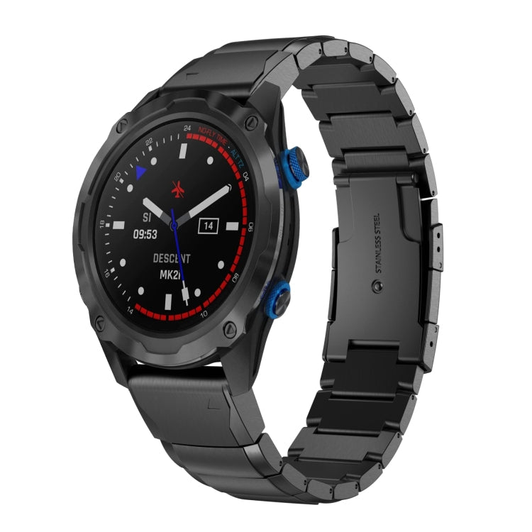 Watch Band – Stainless Steel (26mm) For Garmin Descent MK 2i Black
