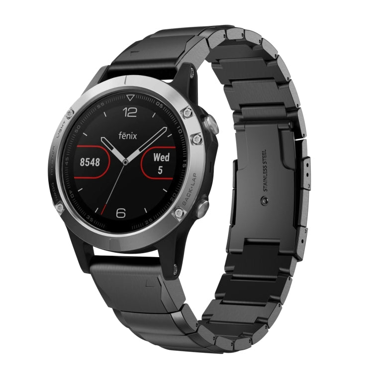 22mm Tortoise Shell Stainless Steel Watch Band, For Garmin Fenix 7, For Garmin Fenix 7 Solar, For Garmin Fenix 7 Sapphire Solar, For Garmin EPIX Gen 2, For Garmin Approach S62, For Garmin Fenix 6 GPS, For Garmin Fenix 6 Pro GPS... For Garmin Fenix 5 Black
