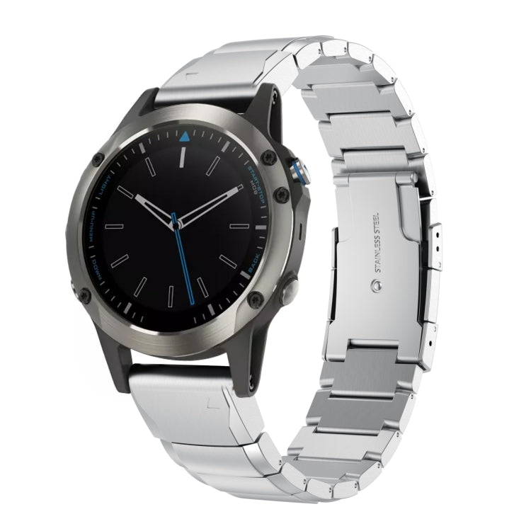 22mm Tortoise Shell Stainless Steel Watch Band, For Garmin Fenix 7, For Garmin Fenix 7 Solar, For Garmin Fenix 7 Sapphire Solar, For Garmin EPIX Gen 2, For Garmin Approach S62, For Garmin Fenix 6 GPS, For Garmin Fenix 6 Pro GPS... For Garmin Quatix 5 Silver