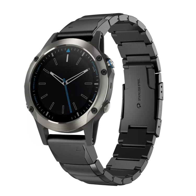 22mm Tortoise Shell Stainless Steel Watch Band, For Garmin Fenix 7, For Garmin Fenix 7 Solar, For Garmin Fenix 7 Sapphire Solar, For Garmin EPIX Gen 2, For Garmin Approach S62, For Garmin Fenix 6 GPS, For Garmin Fenix 6 Pro GPS... For Garmin Quatix 5 Sapphire Black