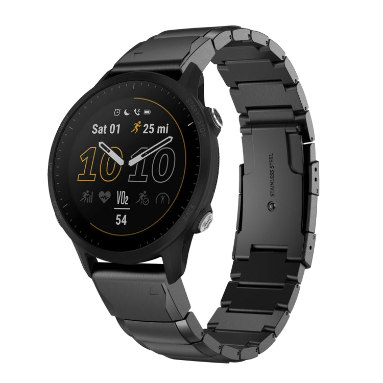 Watch Band – Stainless Steel (22mm) #2 For Garmin Forerunner 955 Black
