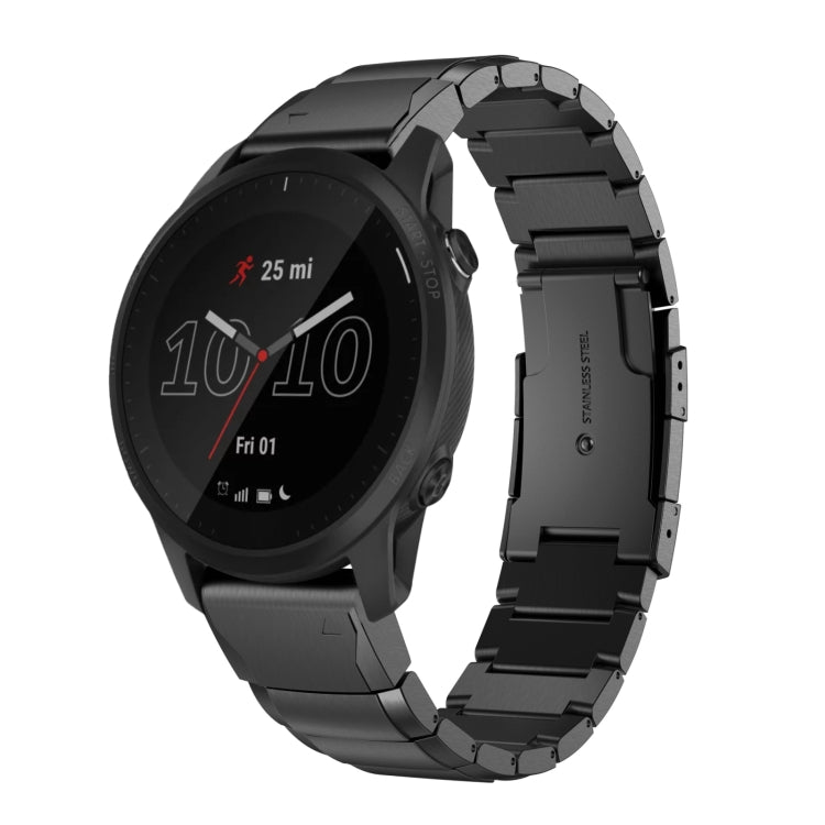 Watch Band – Stainless Steel (22mm) #2 For Garmin Forerunner 945 Black