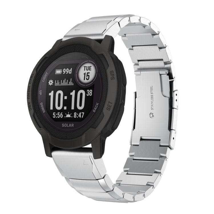 Watch Band – Stainless Steel (22mm) #2 For Garmin Instinct 2 Silver