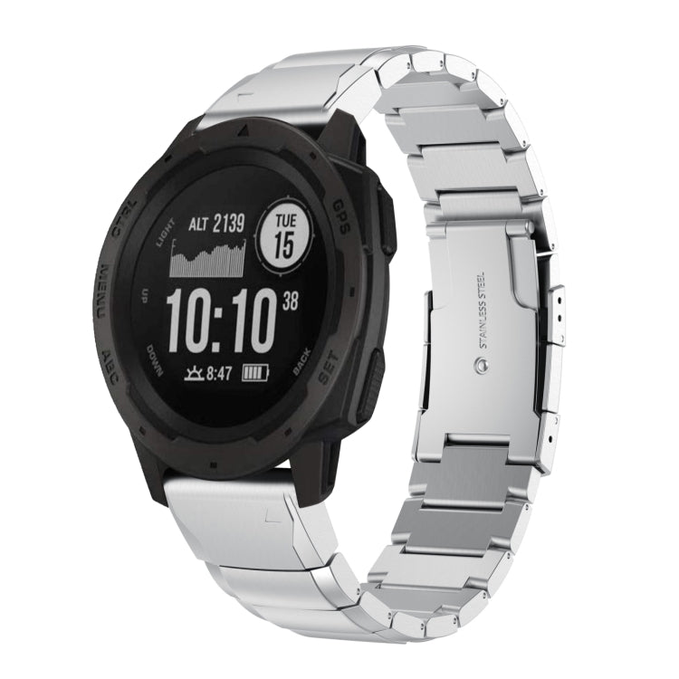 Watch Band – Stainless Steel (22mm) #2 For Garmin Instinct Silver