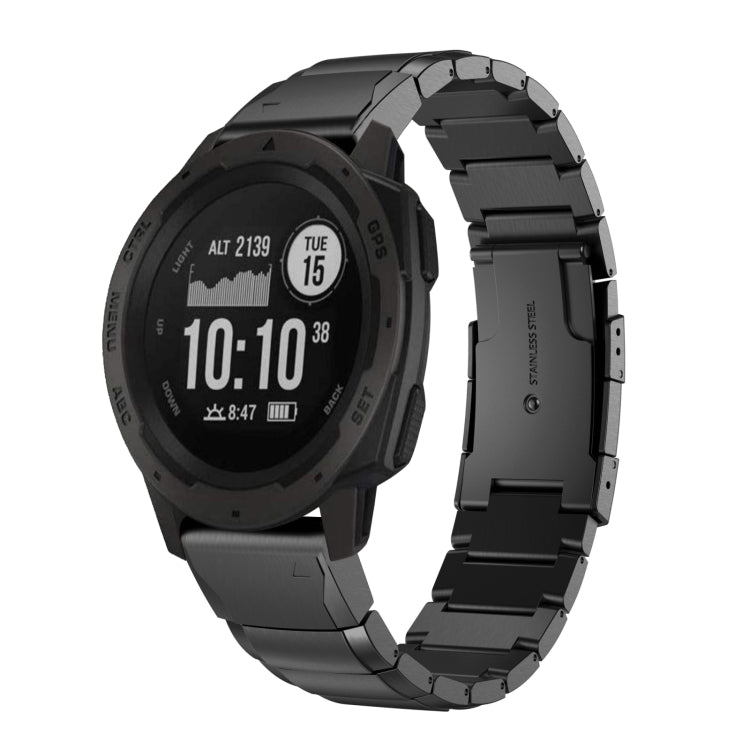 Watch Band – Stainless Steel (22mm) #2 For Garmin Instinct Black