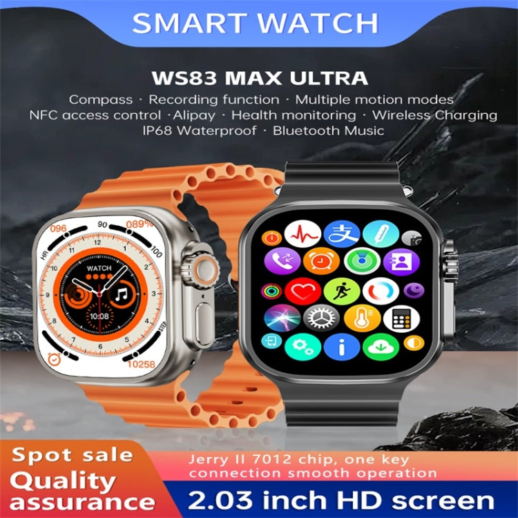 WS83 Smart Watch – 2.03" Screen, Blood Pressure Monitoring, Heart Rate Monitoring