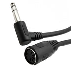 JUNSUNMAY 6.35mm 1/4 inch Male to Female 5 Pin MIDI Audio Stero Adapter, Cable Length: 20cm, Cable Length: 20cm Cable Length: 20cm
