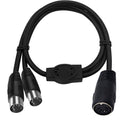JUNSUNMAY MIDI 2 in 1 Din 5 Pin Male to Dual 2 Pin Female Cable Adapter, Cable Length: 50cm, Cable Length: 50cm Cable Length: 50cm