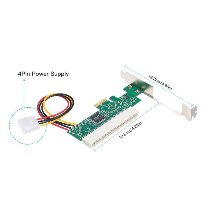PCI-E to PCI Adapter Card Converter with 4Pin Power Supply, PCI-E to PCI – Card Slot